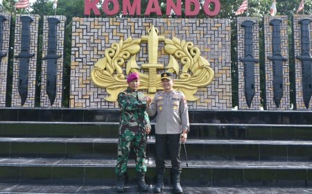 Perkuat Sinergitas TNI-Polri, Kapolres Situbondo Silaturahmi ke Puslatpurmar V Baluran