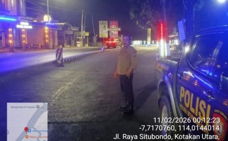 Polsek Situbondo Kota Gelar Patroli Blue Light , Antisipasi 3C Dan Balap Liar