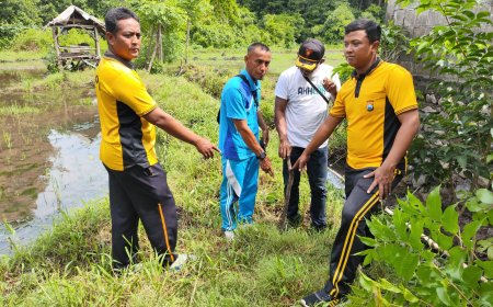 POLSEK BANYUGLUGUR MELAKSANAKAN PENGECEKAN PATOK BATAS TANAH MAKO