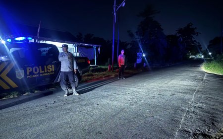 POLSEK MANGARAN INTENSIFKAN PATROLI BLUE LIGHT, ANTISIPASI 3C DAN BALAP LIAR DI WILAYAH HUKUMNYA