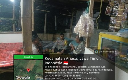 Polsek Arjasa Gelar DDS Malam Hari, Ajak Warga Desa Lamongan Jaga Kamtibmas