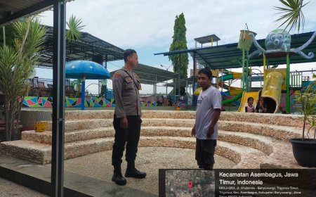 POLSEK ASEMBAGUS GELAR PATROLI DIALOGIS DI OBYEK WISATA ANTISIPASI LONJAKAN PENGUNJUNG