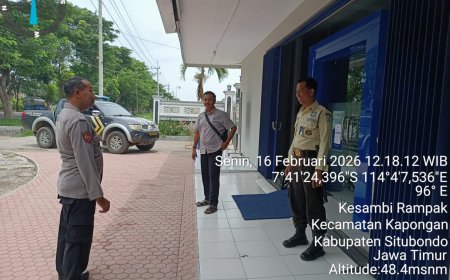 POLSEK KAPONGAN LAKSANAKAN PATROLI DIALOGIS DAN HIMBAUAN KAMTIBMAS DI KANTOR UNIT BRI KAPONGAN