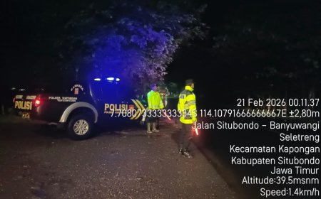 POLSEK KAPONGAN GIAT PATROLI BLUE LIGHT DALAM RANGKA ANTISIPASI 3C DAN GANGGUAN KAMTIBMAS DI JALAN PANTURA