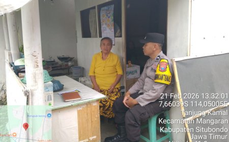 Bhabinkamtibmas Polsek Mangaran Laksanakan DDS di Desa Tanjung Kamal, Dukung Program Pengentasan Kemiskinan