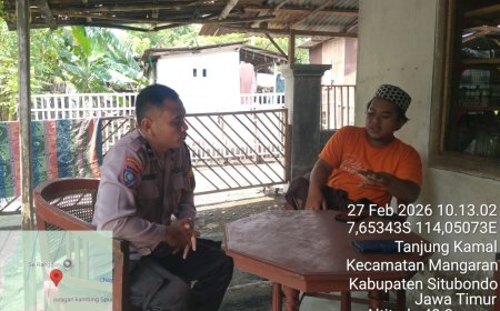 Bhabinkamtibmas Polsek Mangaran Laksanakan DDS, Perkuat Kamtibmas di Desa Tanjung Kamal