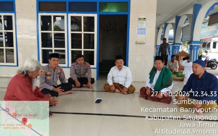 Polsek Banyuputih Melaksanakan Patroli Kamtibmas di Masjid Nurul Muttaqin Desa Sumbernyar