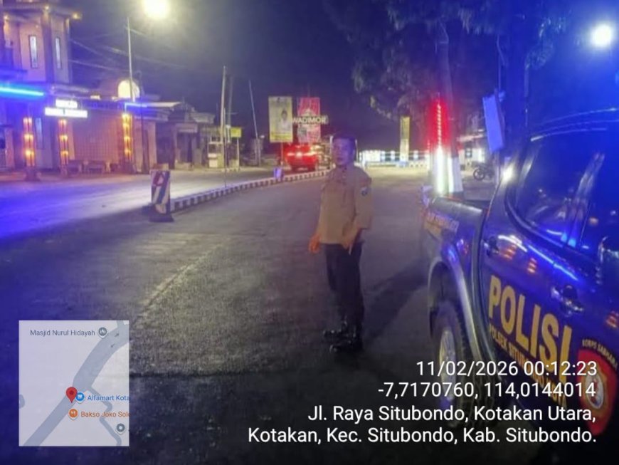 Polsek Situbondo Kota Gelar Patroli Blue Light , Antisipasi 3C Dan Balap Liar