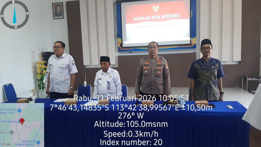Kapolsek Besuki Hadiri Rakor Minlok Lintas Sektor Puskesmas Widoropayung.