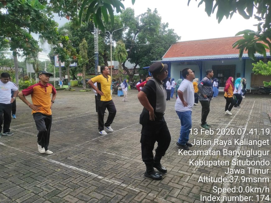 POLSEK BANYUGLUGUR DUKUNG KEGIATAN “SEHAT BERSINERGI” SE-KECAMATAN BANYUGLUGUR