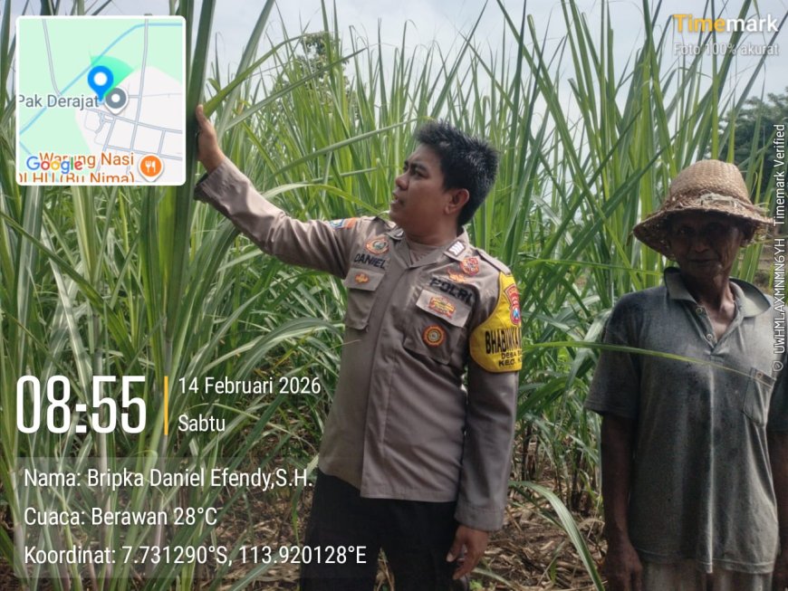 Polsek Kendit Dukung Program Asta Cita Presiden, Bhabinkamtibmas Sambangi Petani Tebu di Desa Balung