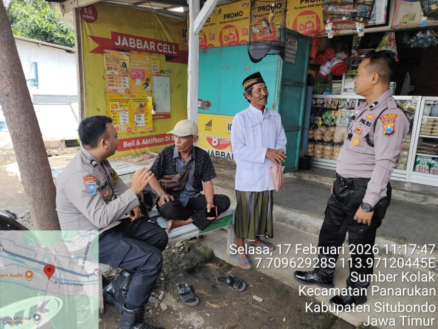 Bangun Kemitraan dengan Warga, Polsek Panarukan Gelar Patroli Dialogis Harkamtibmas