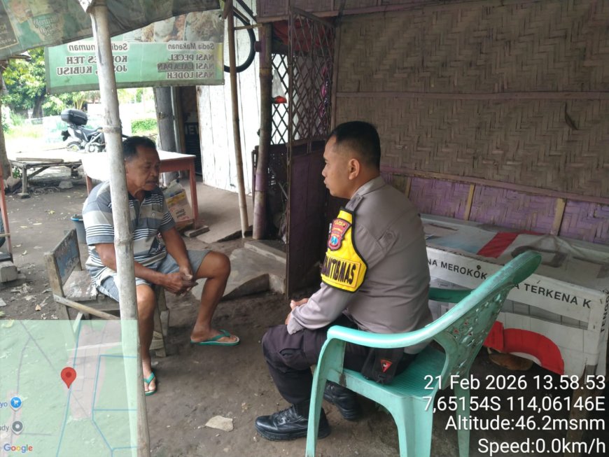 Bhabinkamtibmas Polsek Mangaran Laksanakan DDS Pendataan Warga Penerima Bantuan di Desa Tanjung Kamal