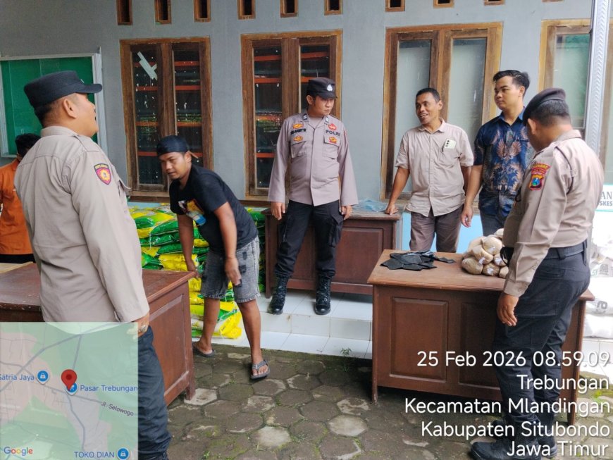 POLSEK MLANDINGAN MONITOR DAN AMANKAN KEGIATAN OPERASI PASAR MURAH TAHUN 2026 DI DESA TREBUNGAN