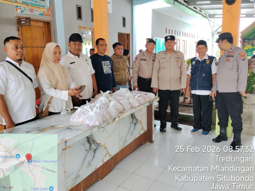 POLSEK MLANDINGAN MONITOR DAN AMANKAN KEGIATAN OPERASI PASAR MURAH TAHUN 2026 DI DESA TREBUNGAN