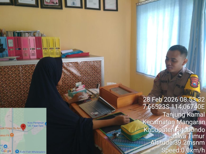 Bhabinkamtibmas Polsek Mangaran DDS ke Pustu Tanjung Kamal, Dukung Posyandu dan Imunisasi Warga