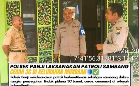 Polsek Panji Laksanakan Patroli Sambang Cegah 3C di Kelurahan Mimbaan