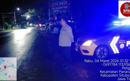 Patroli Blue Light Jelang Sahur, Polsek Panarukan Jaga Kondusifitas Wilayah