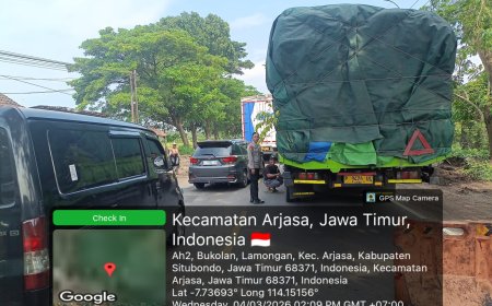 Polsek Arjasa Lakukan Quick Respon Atasi Kemacetan di Jalur Pantura Desa Lamongan