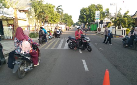 Polsek Mangaran Laksanakan Commander Wish Pagi, Wujudkan Kamseltibcarlantas di Depan SDN 1 Mangaran