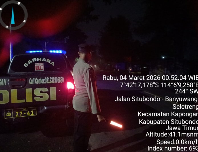 POLSEK KAPONGAN PATROLI BLUE LIGHT BULAN RAMADHAN DALAM RANGKA ANTISIPASI 3C, BALAP LIAR DAN GANGGUAN KAMTIBMAS DI  WILAYAH KECAMATAN KAPONGAN