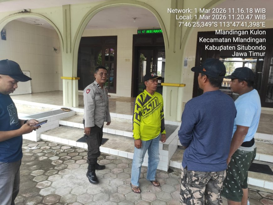 POLSEK MLANDINGAN SIGAP TANGANI ODGJ YANG MENGAMUK DI MASJID RAHMAT DESA SUMBERANYAR