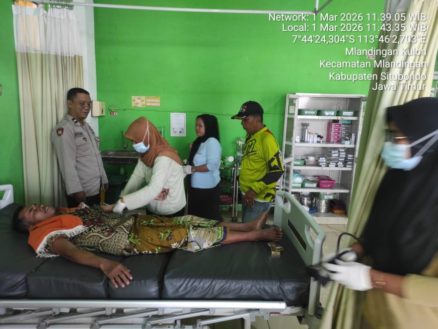 POLSEK MLANDINGAN SIGAP TANGANI ODGJ YANG MENGAMUK DI MASJID RAHMAT DESA SUMBERANYAR