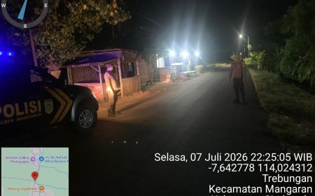 Patroli Blue Light Polsek Mangaran Intensif, Cegah Kriminalitas dan Balap Liar di Malam Hari