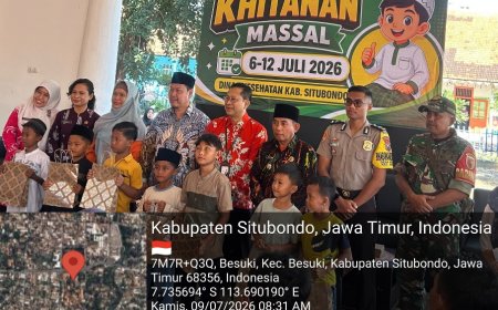 BBKTM Polsek Besuki Hadiri Khitanan Massal, Wujud Dukungan Polri Untuk Kesehatan Dan Kepedulian Kesehatan Masyarakat.